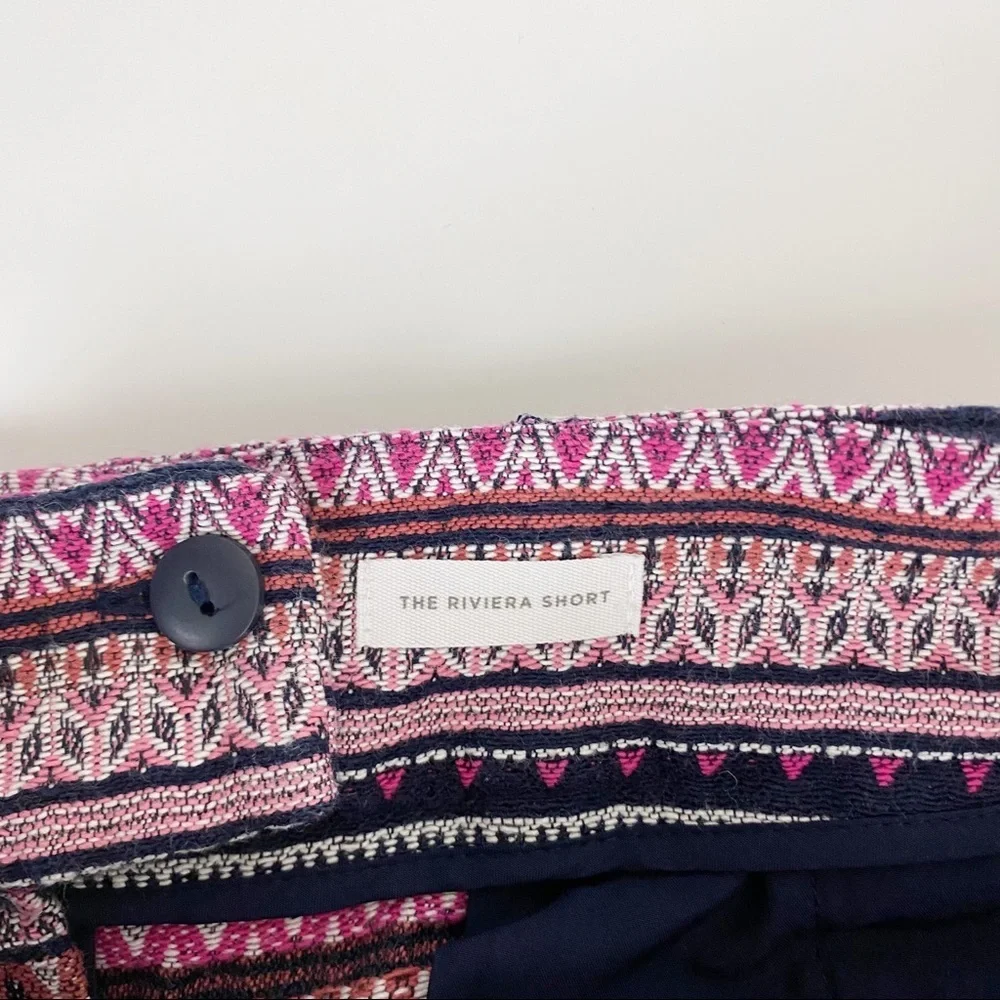 LOFT Riviera Style Stripe Short Shorts Size 6 Southwest Print